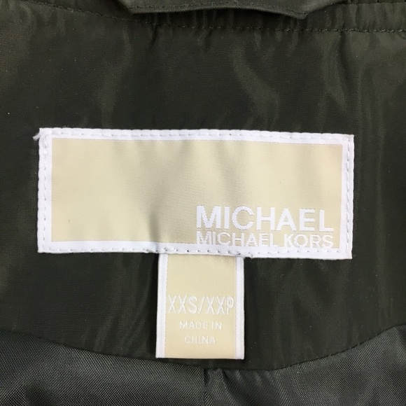 Michael Michael Kors Women's Olive Green Embroidered Flower Bomber Jacket XXS - Picture 11 of 12